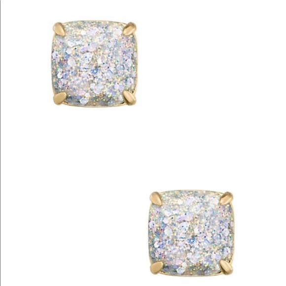 Kate Spade Opal Glitter Square Earrings NWTGS